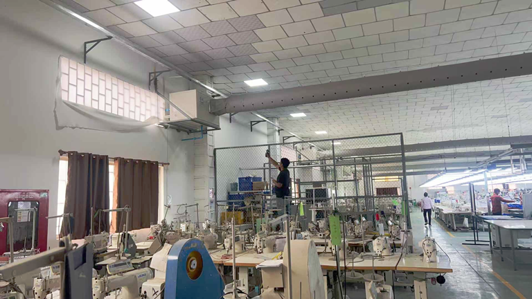 制衣廠降溫安裝蒸發冷省電空調-臥式管道機 定點降溫