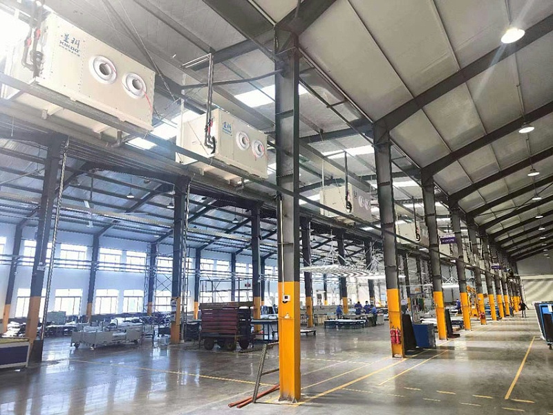 機械設備工廠制冷降溫，應用蒸發冷工業省電空調-臥式射流空調