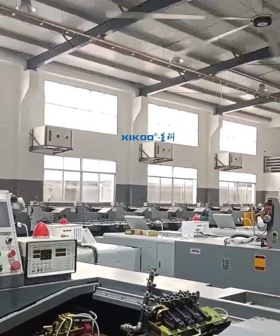 精密加工中心整體制冷降溫，應用蒸發冷省電空調- 臥式射流機組